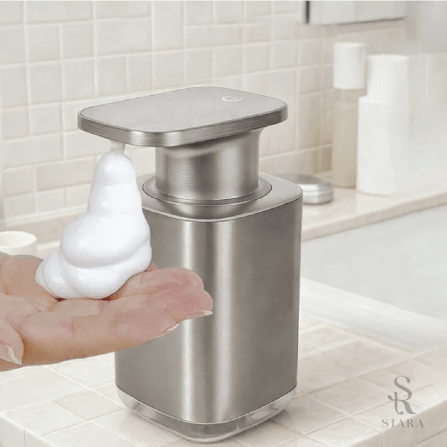 เครื่องจ่ายสบู่โฟมอัตโนมัติ STARA รุ่น MATTE STAINLESS TOUCHLESS ปรับได้3ระดับ ชาร์จUSB-C กันน้ำ_4